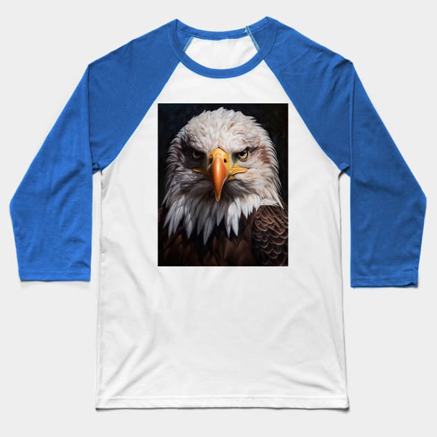 Oil Paint, Hyperrealism, Amazing Zoo Eagle Baseball T-Shirt by ABART BY ALEXST 